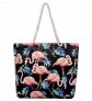 Plážová taška Flamingo čierna